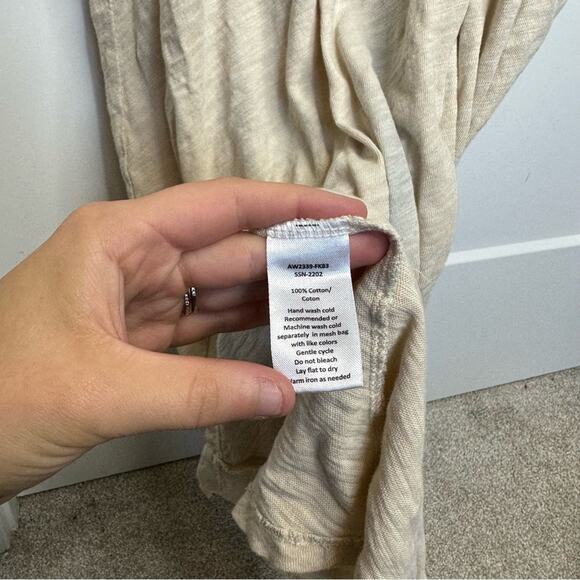 ATM Printed Slub Cotton Jersey Maxi Dress Cream Stripe Size Large - Picture 7 of 8